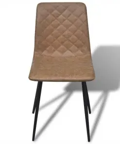 vidaXL Dining Chairs 6 pcs Brown Faux Leather