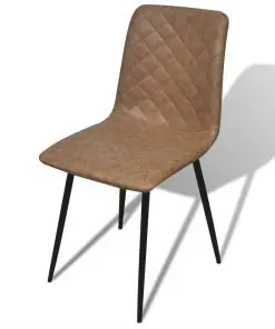 vidaXL Dining Chairs 6 pcs Brown Faux Leather
