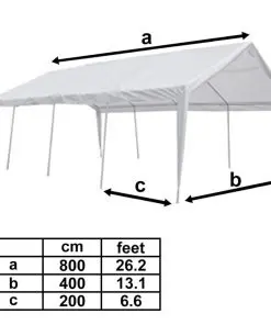 vidaXL Party Marquee White 8×4 m