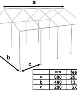 vidaXL Party Marquee White 8×4 m