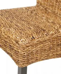 vidaXL Dining Chairs 2 pcs Abaca and Solid Mango Wood