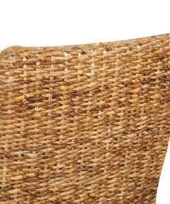 vidaXL Dining Chairs 2 pcs Abaca and Solid Mango Wood