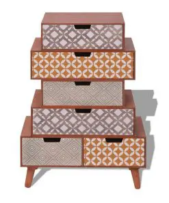 vidaXL Side Cabinet 6 Drawers Brown