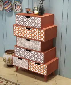 vidaXL Side Cabinet 6 Drawers Brown