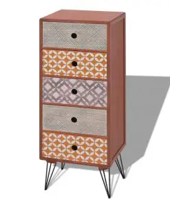 vidaXL Side Cabinet 5 Drawers Brown