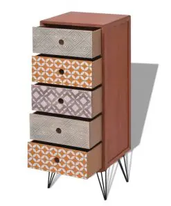 vidaXL Side Cabinet 5 Drawers Brown