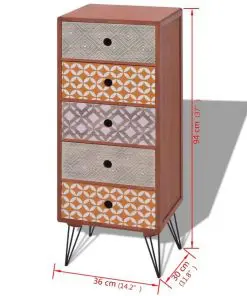 vidaXL Side Cabinet 5 Drawers Brown