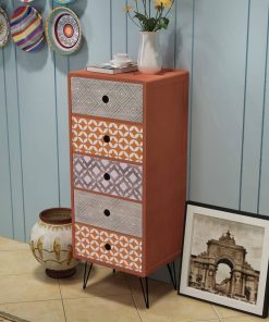 vidaXL Side Cabinet 5 Drawers Brown