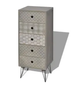 vidaXL Side Cabinet 5 Drawers Grey