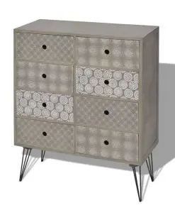 vidaXL Sideboard 8 Drawers Grey