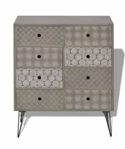 vidaXL Sideboard 8 Drawers Grey