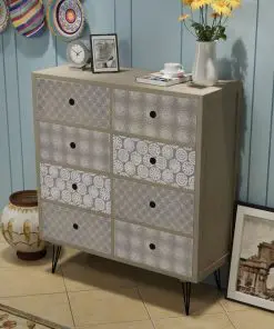 vidaXL Sideboard 8 Drawers Grey