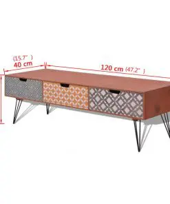 vidaXL TV Cabinet with 3 Drawers 120x40x36 cm Brown