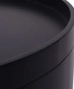 vidaXL Side Table with Serving Tray Round 39.5×44.5 cm Black