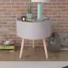 vidaXL Side Table with Serving Tray Round 39.5×44.5 cm Grey