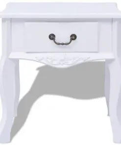 vidaXL Bedside Cabinet MDF White