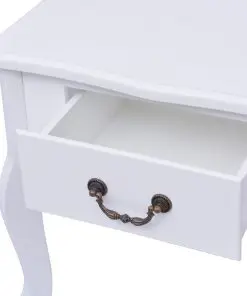vidaXL Bedside Cabinet MDF White