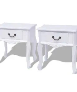 vidaXL Bedside Cabinets 2 pcs MDF White