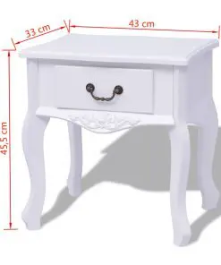 vidaXL Bedside Cabinets 2 pcs MDF White
