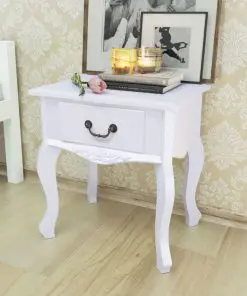 vidaXL Bedside Cabinets 2 pcs MDF White