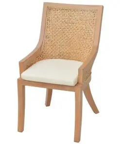 vidaXL Dining Chairs 4 pcs Rattan and Solid Mango Wood