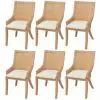 vidaXL Dining Chairs 6 pcs Rattan and Solid Mango Wood