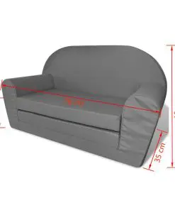 vidaXL Kids’ Flip-Out Lounge Chair Grey