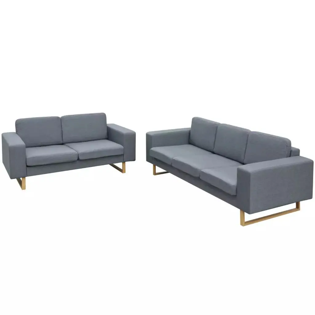 vidaXL 2-Seater and 3-Seater Sofa Set Light Grey