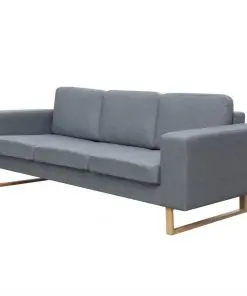 vidaXL 2-Seater and 3-Seater Sofa Set Light Grey