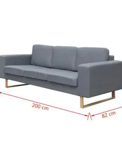vidaXL 2-Seater and 3-Seater Sofa Set Light Grey