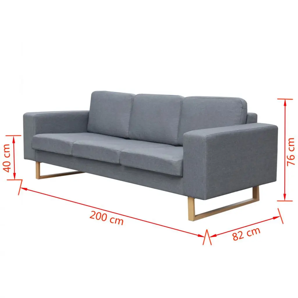 vidaXL 2-Seater and 3-Seater Sofa Set Light Grey