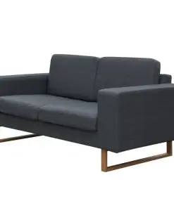vidaXL 2-Seater and 3-Seater Sofa Set Dark Grey