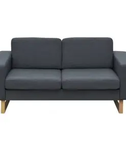 vidaXL 2-Seater and 3-Seater Sofa Set Dark Grey