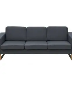 vidaXL 2-Seater and 3-Seater Sofa Set Dark Grey