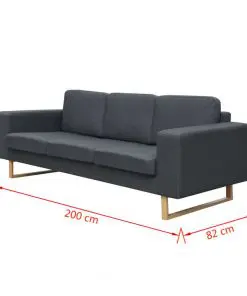vidaXL 2-Seater and 3-Seater Sofa Set Dark Grey