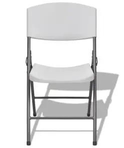 vidaXL Folding Garden Chairs 4 pcs Steel and HDPE White