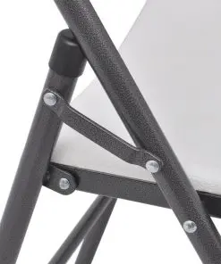 vidaXL Folding Garden Chairs 4 pcs Steel and HDPE White