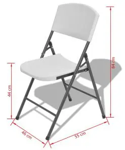 vidaXL Folding Garden Chairs 4 pcs Steel and HDPE White
