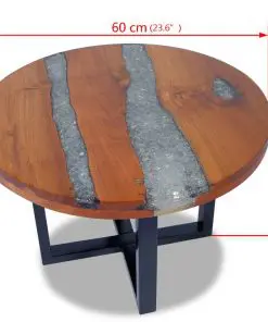 vidaXL Coffee Table Teak Resin 60 cm
