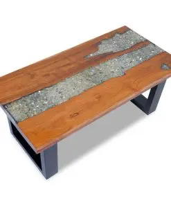 vidaXL Coffee Table Teak Resin 100×50 cm