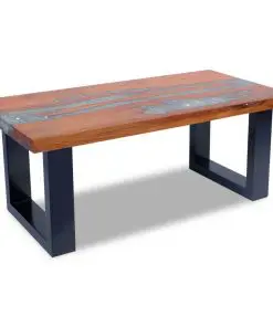 vidaXL Coffee Table Teak Resin 100×50 cm