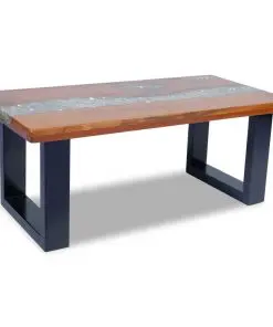vidaXL Coffee Table Teak Resin 100×50 cm