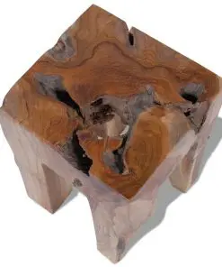 vidaXL Stool Solid Teak Wood