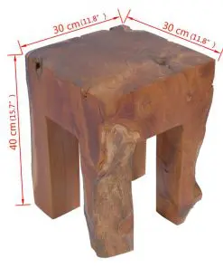 vidaXL Stool Solid Teak Wood