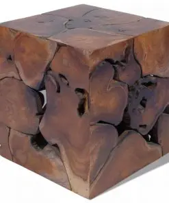 vidaXL Stool Solid Teak Wood