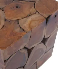 vidaXL Stool Solid Teak Wood