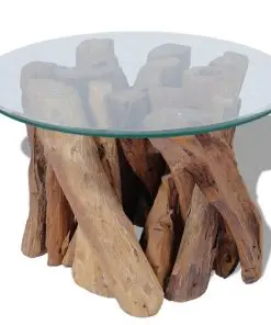vidaXL Coffee Table Solid Teak 60 cm