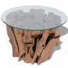 vidaXL Coffee Table Solid Teak Driftwood 60 cm