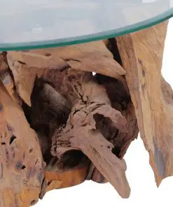 vidaXL Coffee Table Solid Teak Driftwood 60 cm