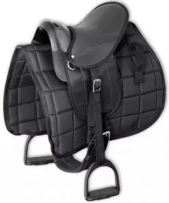 vidaXL Pony Saddle Set 10″ Black